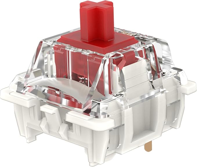 GATERON G Red Pro V3.0 Pre-lubed 5pin Linear Switch for SMD RGB MX Mechanical Gaming Keyboard Switches (110 Pcs-5pin, Red)