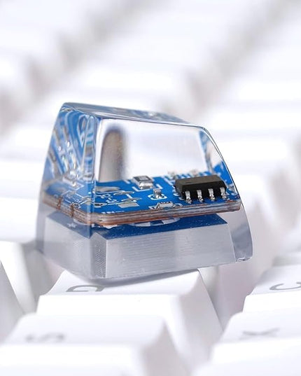 Blue Circuit Board Artisan Keycap R1 SA Profile Custom Keycaps 1U ESC Handmade Gaming Resin Key Cap Cherry MX Switch Compatible Mechanical Keyboard Tech Lover Gift