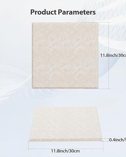 12 Pack Acoustic Panels Self Adhesive Sound Proof Foam, High Density Sound Acoustic Panel, 12X12X0.4 Inch Square Panels in Home, Office, Reccording Room, Studio,and more(Beige)
