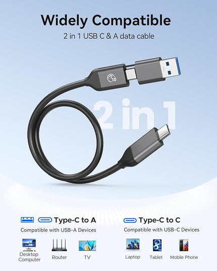ORICO Portable SSD 480GB with 2 in 1 USB C Cable, External Solid State Drives, Up to 460MB/s, Status Indicator, Reliable Storage for USB-C Smartphone, Tablet, PC - B5PLUS