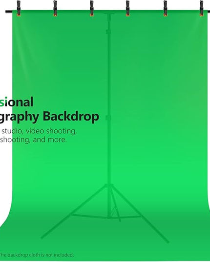 NEEWER T-Shaped Background Backdrop Support Stand Kit, 8.5ft/2.6m Tall Adjustable Tripod Stand and 5ft/1.5m Wide Crossbars with 6 Spring Clamps and 1 Carrying Bag for Studio Photo Video Photography
