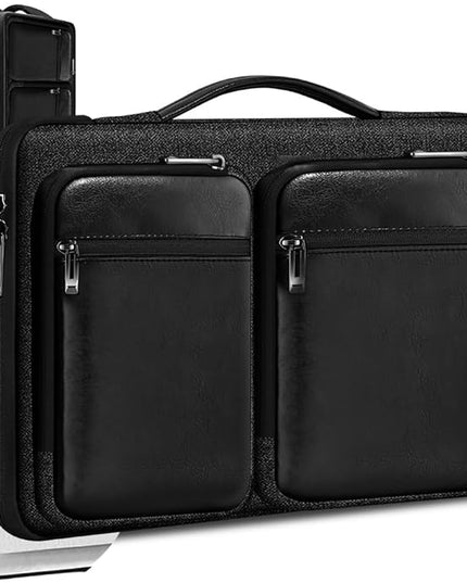 Hseok Ultra-Slim Laptop Case 17 17.3 inches Sleeve Protective PC Briefcase for Commuting and Business Trip，Pitch-Dark