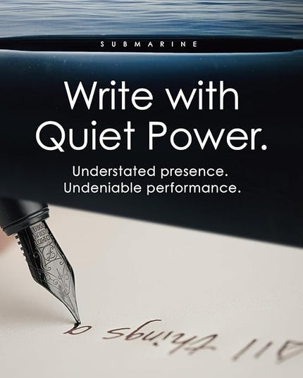 TAG Submarine Luxury Fountain Pen – TurbineDriven Refill, Steel Black Fine Nib, Elegant Writing Gift for Men & Women, Designed by Award-Winning Team