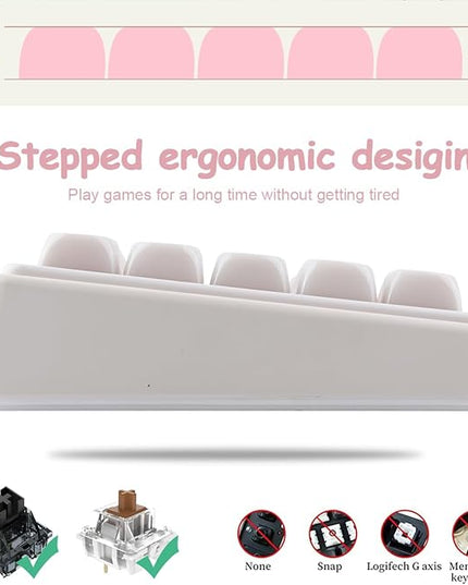 Tsungup MOA Keycaps,136 Keys Cute Ceramic Textured Custom Keycaps 60 75 Percent, Minimalist White Keycap Set Key Caps Keyboard for Cherry Gateron MX Swithes Mechanical Keyboards(Translucent White)