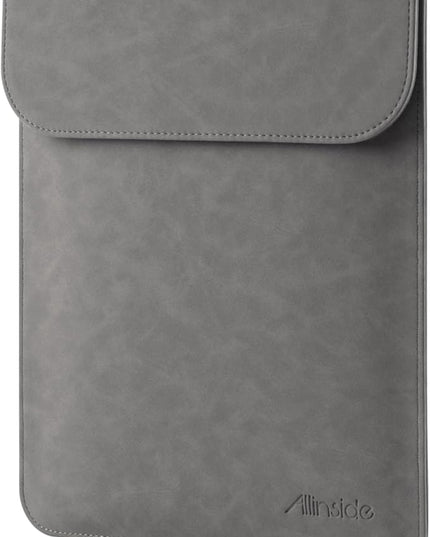 Allinside 13-13.3 inch Laptop Sleeve Case for MacBook Pro 14 2021–2024 (A2918, A2992, A3112, A3401, A3185)/MacBook Air 13 2010-2017/MacBook Pro 13 2010-2015, PU Suede Leather Laptop Case Cover, Gray