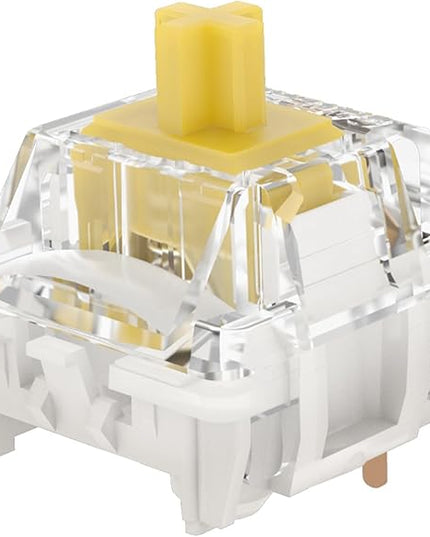 GATERON G Yellow Pro V3.0 Pre-lubed 5pin Linear Switch for SMD RGB MX Mechanical Gaming Keyboard Switches (90 Pcs-5pin, Yellow)
