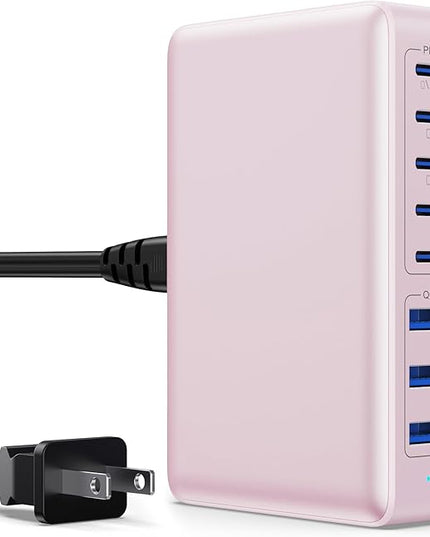USB C Charger 300W USB C Charger Block 8-Ports GaN IV Fast Charging Station,PD 100W Laptop Charging Hub Wall Adapter Compatible with MacBook/Air,DELL,Steam Desk,iPhone 16/15/14,Galaxy S24