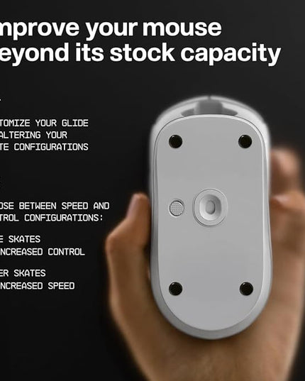 Wallhack UHMW-PE Dot Mouse Skates | Premium Universal Skates for Gaming Mice | Ultra-Smooth Glide on Cloth & Glass Pads | Customize Speed & Control | Durable, Easy to Apply | Black 7mm x 7mm