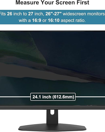Hanging Computer Privacy Screen Protector Shield Compatible for 26/27 Inch Widescreen Desktop Monitor -Anti Glare & Blue Light Filter-Hanging Design for Easy On/Off