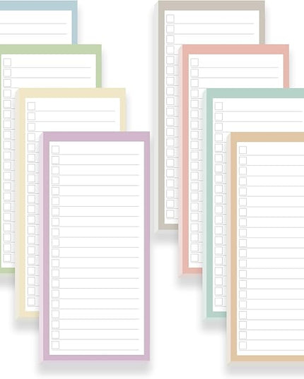 8 Pack Magnetic Notepads for Refrigerator, Assorted Colors Memo Pads with Lined Pages, 30 Sheets Each, Ideal for Grocery Lists, to-Do, & Shopping