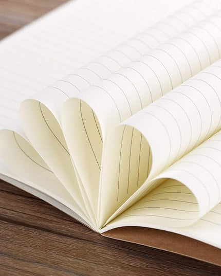 Large College Ruled Notebook Journals Bulk with Thick Lined Paper, 60 Pages, 8.5x11 inch, Composition Diary Subject Notebooks Planner for Travelers Students Office, Kraft Journal Set, 12 Pack