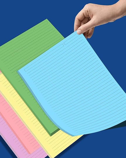 (3-Pack) Unpunched 5 Colorful Line Paper - 300 Sheets/600 Pages Loose Leaf Paper Line Refills, Per Color 60 Sheets, 5.8" x 8.5"
