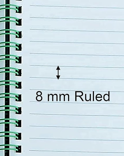 Yansanido Spiral Notebook, 4 Pcs A5 Thick Plastic Dark Green Hardcover 8mm Ruled 80 Sheets -160 Pages Journals for Study and Notes (Ruled-4pcs Dark Green, A5)