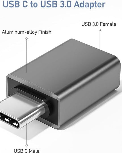 Basesailor USB C to USB Adapter 3Pack,USBC Male to A Female 3.0 OTG MacBook Pro/Air Adapter,Type C Thunderbolt 4 3 Converter for Apple iPhone 17 16 15,Mac,iPad,Microsoft Surface,Samsung Galaxy S25 S24