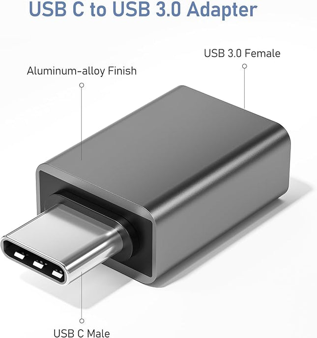 Basesailor USB C to USB Adapter 3Pack,USBC Male to A Female 3.0 OTG MacBook Pro/Air Adapter,Type C Thunderbolt 4 3 Converter for Apple iPhone 17 16 15,Mac,iPad,Microsoft Surface,Samsung Galaxy S25 S24