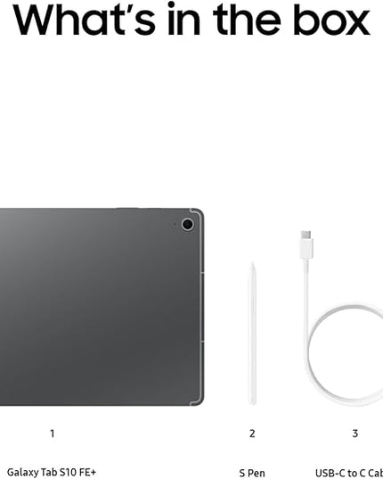 SAMSUNG Galaxy Tab S10 FE+ 13.1” 128GB WiFi Android Tablet, Large Display, Long Battery Life, Exynos 1580 Processor, IP68, Water-Resistant, 90 Hz Refresh, S Pen for Note-Taking, US Version, Gray