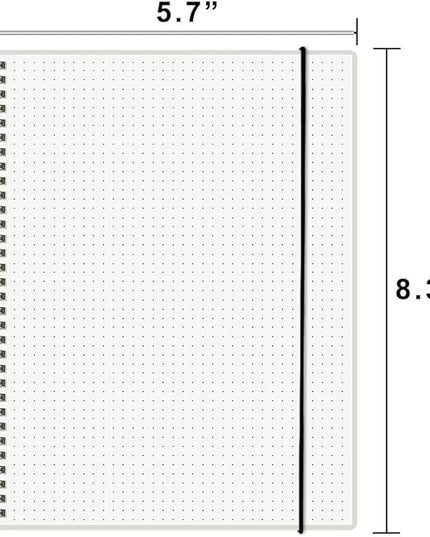 Bullet Dotted Spiral Notebook A5 with 120gsm Thick Dot Paper 160 Pages per Pack - 5.7" x 8.3" Dotted Journal with Elastic Band and Transparent Hardcover (4 Pack, A5)