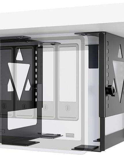 PUTORSEN Under Desk Mini PC Mount NAS Mount Bracket Holder, Height and Width Adjustable CPU Holder for Mac mini Desktop Computer, Mini PC, Small Form Factor Desktop Tower