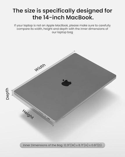 tomtoc 360 Protective Laptop Carrying Case compatible with 14-inch MacBook Pro M5/M4/M3/M2/M1 Pro/Max A3434 A3112 A3401 A3185 2025-2021, 12.9-13 Inch iPad Pro/Air, Water-Resistant Accessory Sleeve Bag