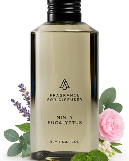 AromaPlan Hotel Scents Minty Eucalyptus 5 Fl Oz (148ml), Home Luxury Aroma & Hotel Fragrance Diffuser Oil- Hotel Diffuser Oil for Aromatherapy- USA Made, Bigger Bottle, Bolder Aroma & Longer Lasting