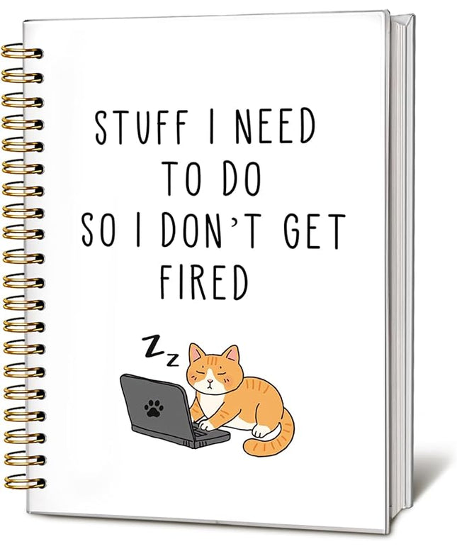 LIANGW Stuff I Need To Do So I Don't Get Fired Hardcover 160 Pages Spiral Notebooks,Funny Notebooks for Work,New Job Gift,Goodbye Gift for Coworker Leaving,Funny Gag Gift for Coworkers 5.5x8.3 Inch