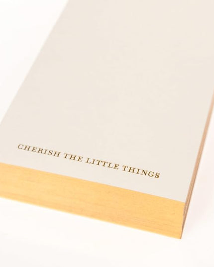 Graphique Cherries Designer List Pad Luxe Collection, Gold Foil Embossed To-Do Notepad, Writing Pad with150 Pages, 4” x 9.75”