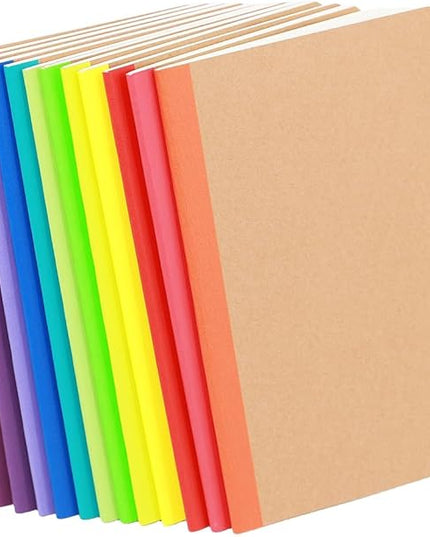 24 Pack A5 Kraft Notebooks, 60 Lined Pages Travel Journal Bulk, Soft Cover Notebooks for Women Girls Students, Making Plans Writing Memos Office School Supplies, 8.3 X 5.5 in
