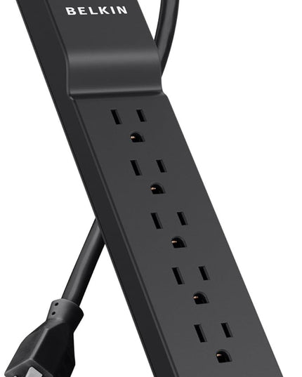 Belkin 6-Outlet Home And Office Surge Protector With Essential Power Filtration And 4ft Cord, 700 Joules, Black