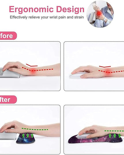 Lateefah Mouse Pad with Wrist Rest, 3-in-1 Gaming Mouse Pad, Keyboard Wrist Rest, Ergonomic Memory Foam Mousepad with Wrist Support for Computer Keyboard