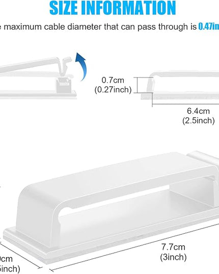 XHF 80 PCS Self Adhesive Cable Clips(XL) White,Wire Clips Cable Management Wire Organizer Cord Holder for Under Desk, Car, Wall, TV PC Ethernet Cable