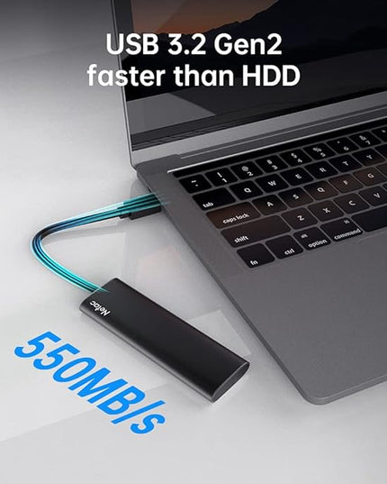 Netac 250GB Portable SSD USB 3.2 Gen 2 (10 Gbps, Type-C) External Solid State Drive Backup Slim Portable Drive for File Storage/Business Travel Essential, Rapid Read & Write Low Noise, Zslim
