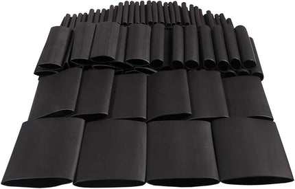 162pcs 3:1 Large Dual Wall Adhesive Heat Shrink Tubing Kit, 5 Sizes (Diameter) - 1.25, 1, 1/2, 3/8, 1/8 inch, Marine Electrical Wire Cable Wrap Tube Assortment for DIY by MILAPEAK (Black)