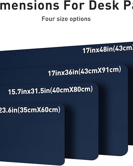 Aothia Leather Desk Pad Protector, Mouse Pad, Office Desk Mat, Non-Slip PU Leather Desk Blotter, Laptop Desk Pad, Waterproof Desk Writing Pad for Office and Home(Dark Blue,31.5" x 15.7")