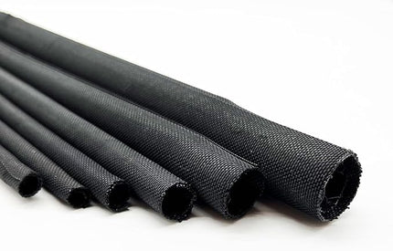 Braided Split Wire Loom Black Wire Cover Protective Harness Tubing Cable Management Self Wrap Cord Sleeve Mesh Woven 3/8"-60ft