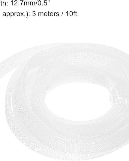 uxcell PET Expandable Sleeving 10ft 1/2" Clear Cable Management Sleeve Cord Organizer for Wrap Protect Cable