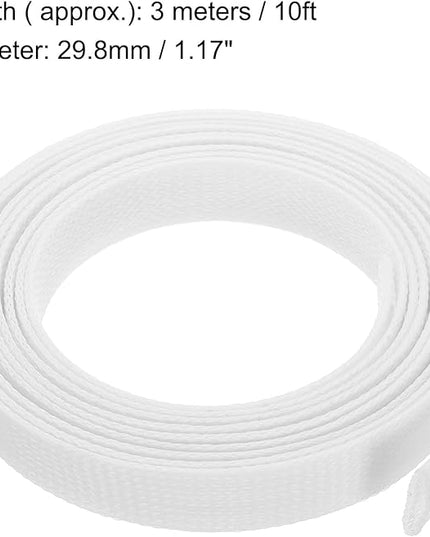 uxcell Expandable Sleeving,1 3/16-inch 10ft Cable Sleeve, White