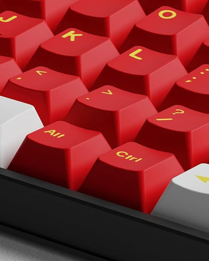 Sumgsn 160 Keys Doubleshot Keycaps Cherry Profile Classic Red Keycaps Set 7u Spacebar Fit for 61/64/87/104/108 Cherry Mx Switches ISO ANSI Layout Mechanical Keyboards Alice Keyboards