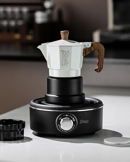 Bincoo Three Valve Espresso Maker Stovetop,Camping Moka Pot 2 Cup/120ML,Stove Top Espresso Italian Coffee Maker