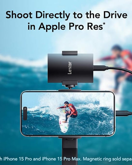 Lexar 2TB SL500 Portable SSD, Up to 2000MB/s, Compatible w/Type-C Laptops, iPhone 15/16, Smartphones, Tablets, PS5, Xbox, USB 3.2 Gen 2x2, Slim & Lightweight, External SSD, Black (LSL500X002T-RNBNU)