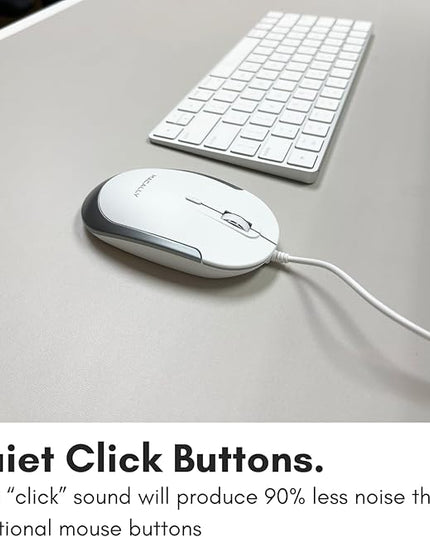 Macally Wired USB C Mouse for Mac & Windows - 3 Button & Scroll Wheel USB Type C Mouse - Comfortable Ambidextrous Design - Compact Wired Mouse with Optical Sensor & DPI Switch 800/1200/1600/2400