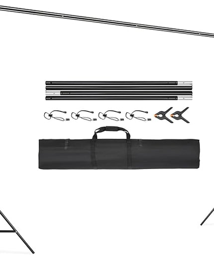 VEVOR 11.5 x 9.6 ft Heavy Duty Backdrop Stand, Height Adjustable Photography Backdrop Stand, Background Support System with 6 Clamps and A Carry Bag, for Party, Wedding, Display, Photo