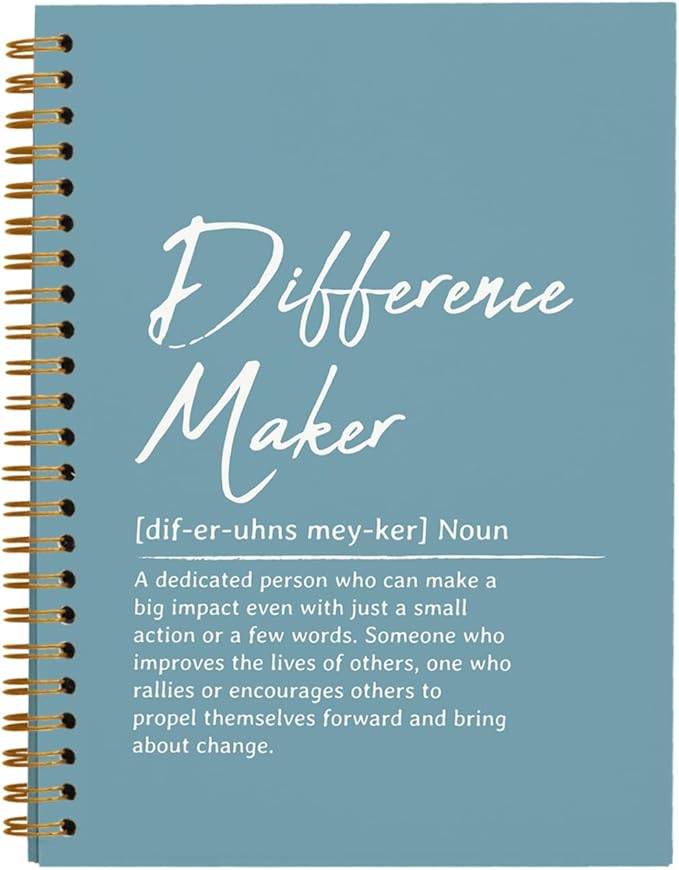 OXW Blue Meeting Notebooks for Work, Difference Maker Gift Office Work Notebook Journal for Writing Note Taking, Thank You Gifts for Women Men Leader Boss Mentor Manager Principal, 5.5"x8.3"