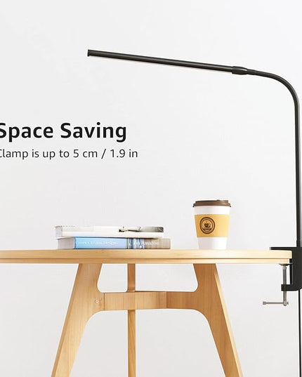 Lepro Clip on Desk Lamp LED Reading light Dimmable USB Small Clamp Lamp with 3 Color Modes 10 Brightness, Adjustable Flexible Gooseneck Table Light for Bed Headboard, Nail, Home Office,Computer(Black)