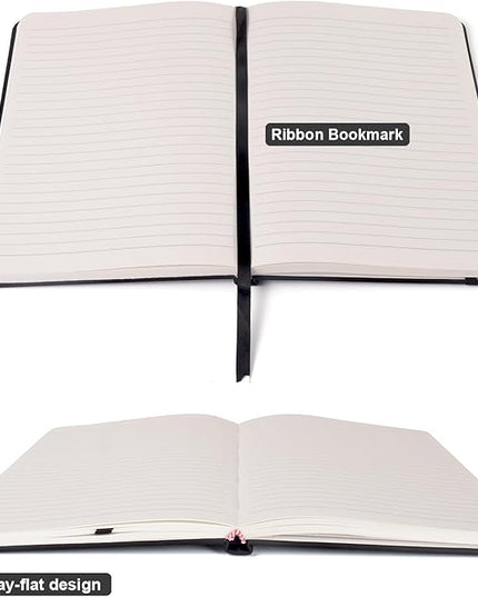 Comix Lined Journal Notebook for Women Men, Journaling Notebooks for Office School Home, 240 Pages, 5.5" x 8.3", College Ruled, A5, Hardcover, Black