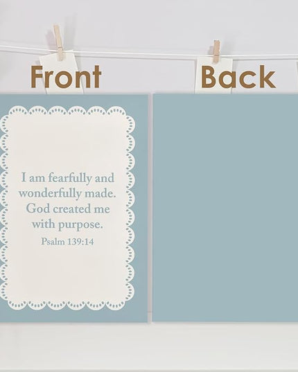 Blue Christian Spiral Journal Notebook 5.5x8.3in, I Am Fearfully and Wonderfully Made Psalm 139:14 Bible Prayer Journal, Preppy Blue Bible Notebooks for Note Taking, Hardcover Notebook