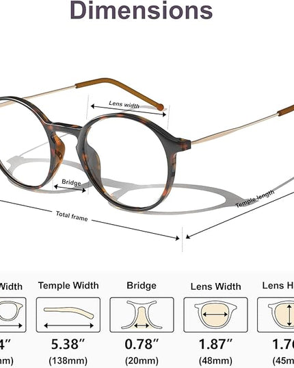 VISOONE Round Lightweight Blue Light Blocking Glasses Women Men Fashion Cute Thin Eyewear Niko