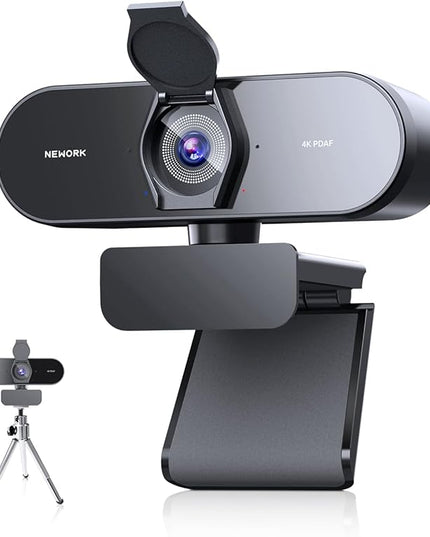 4K Webcam with Sony Sensor, PDAF Autofocus, 1080P@60FPS, 2 Noise Reduction Mics, Auto Light Correction, USB Plug&Play, Privacy Cover, 79°FOV, Streaming Camera for PC, Mac, Laptop, Video Calls