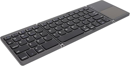 Gugxiom Foldable Wireless Keyboard with Touchpad, Foldable Design 63 Keys BT 3.0 Keyboard for Smartphone Tablet Laptop Travel, Mute, Pocket Size, USB Charging (Dark Gray)