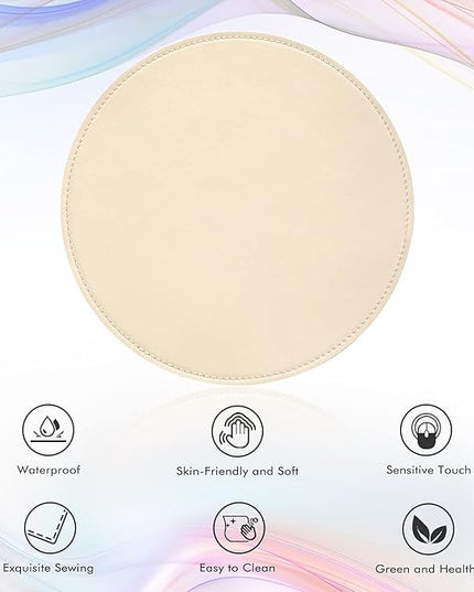 Mouse Pad，Round Mouse Pad，PU Mouse Pad，Leather Mouse Pad with Stitched Edge Micro-Fiber Base with Non-Slip Waterproof，Mouse Pad for Computers，Laptop，9 x 9 Inch (Fresh Green)