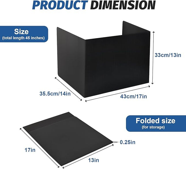 2 Pack Desk Dividers for Students,3-Fold Privacy Screens,Testing Dividers for Classroom Waterproof,Plastic Easy Clean Privacy Shields for Student Includes Extra Labels